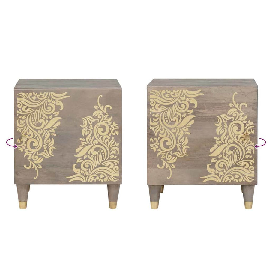 Nachtkastje met Deur 2 pcs Grijs 40 x 33 x 46 cm