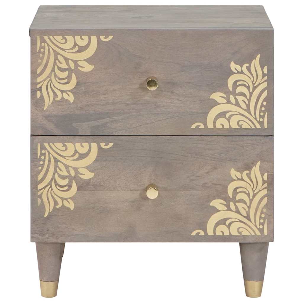Nachtkastje met lade Grijs 40 x 33 x 46 cm Massief Mango Hout