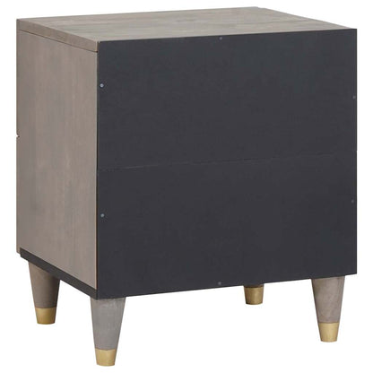 Nachtkastje 2 pcs Grijs 40 x 33 x 46 cm Massief Mango Hout
