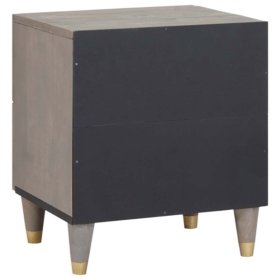 Nachtkastje 2 pcs Grijs 40 x 33 x 46 cm Massief Mango Hout