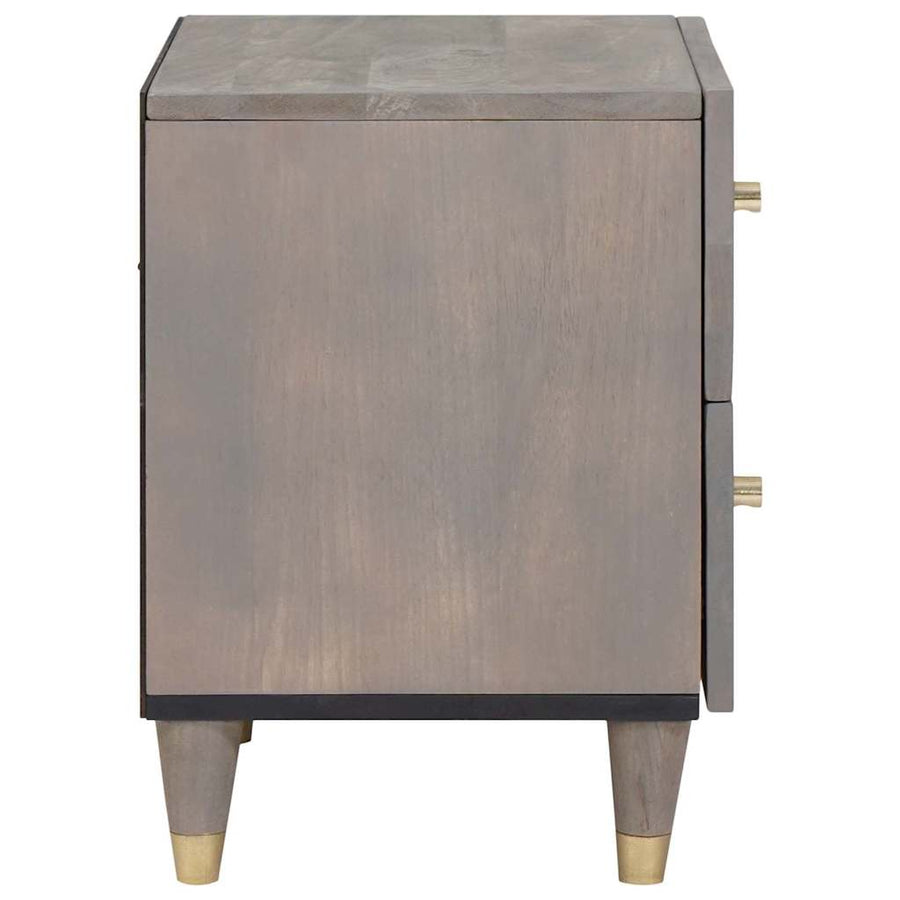 Nachtkastje 2 pcs Grijs 40 x 33 x 46 cm Massief Mango Hout
