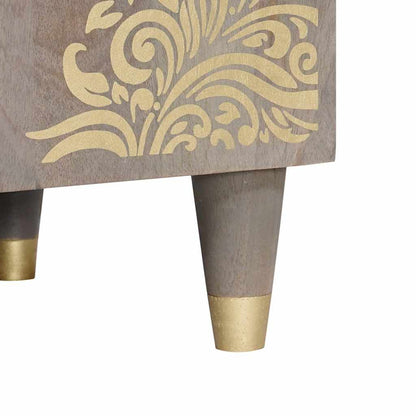 TV-kast met plank Grijs 105 x 33 x 46 cm Massief Mango Hout