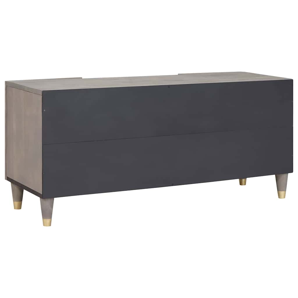 TV-kast met plank Grijs 105 x 33 x 46 cm Massief Mango Hout