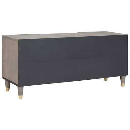TV-kast met plank Grijs 105 x 33 x 46 cm Massief Mango Hout