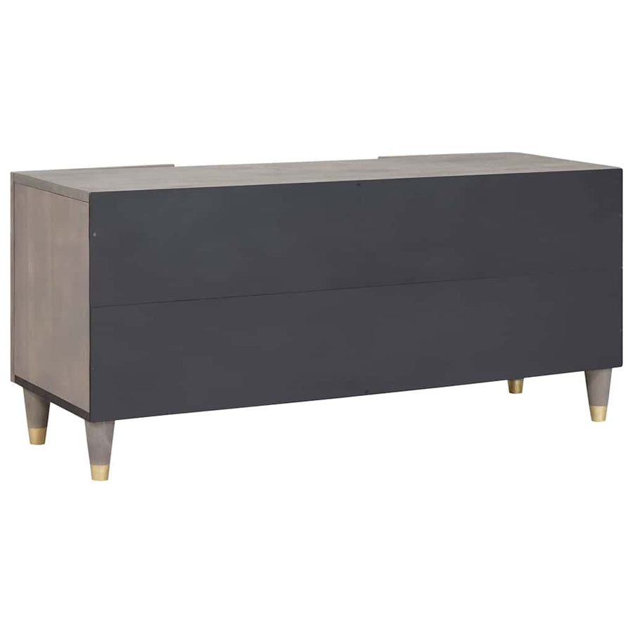 TV-kast met plank Grijs 105 x 33 x 46 cm Massief Mango Hout
