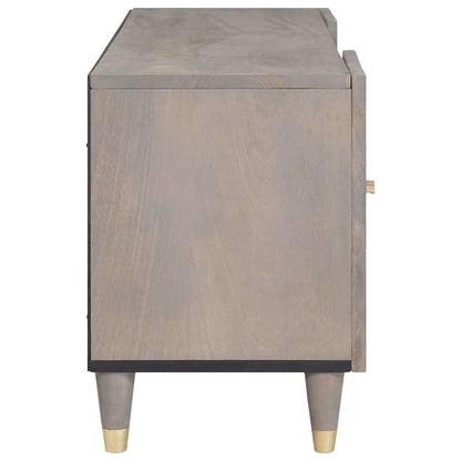 TV-kast met plank Grijs 105 x 33 x 46 cm Massief Mango Hout