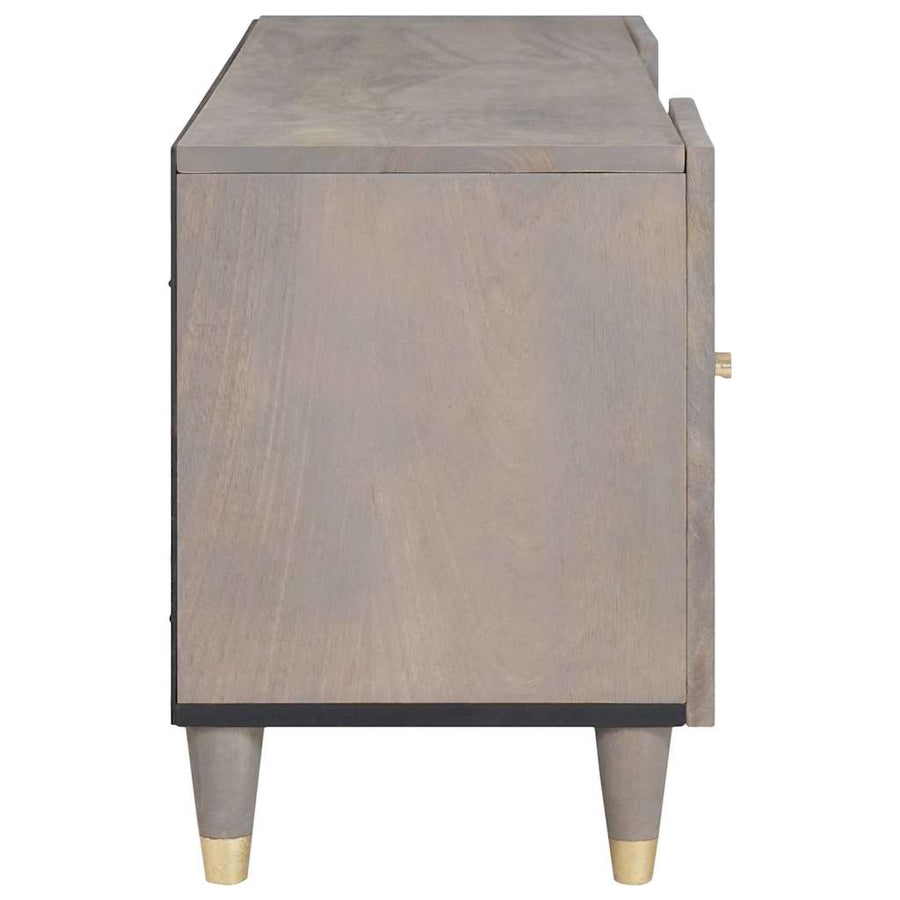 TV-kast met plank Grijs 105 x 33 x 46 cm Massief Mango Hout