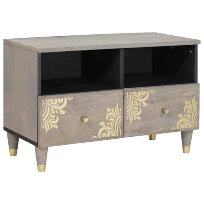 TV-kast met lade Grijs 70 x 33 x 46 cm Massief Mango Hout