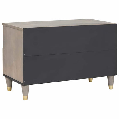 TV-kast met lade Grijs 70 x 33 x 46 cm Massief Mango Hout