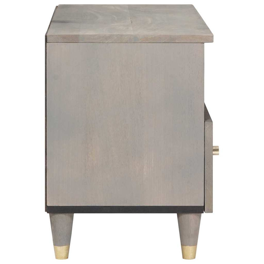 TV-kast met lade Grijs 70 x 33 x 46 cm Massief Mango Hout