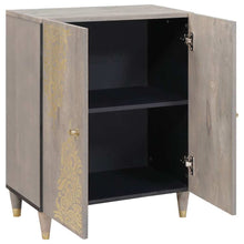 Dressoir Grijs en Goud 60 x 33 x 75 cm Massief Mango Hout