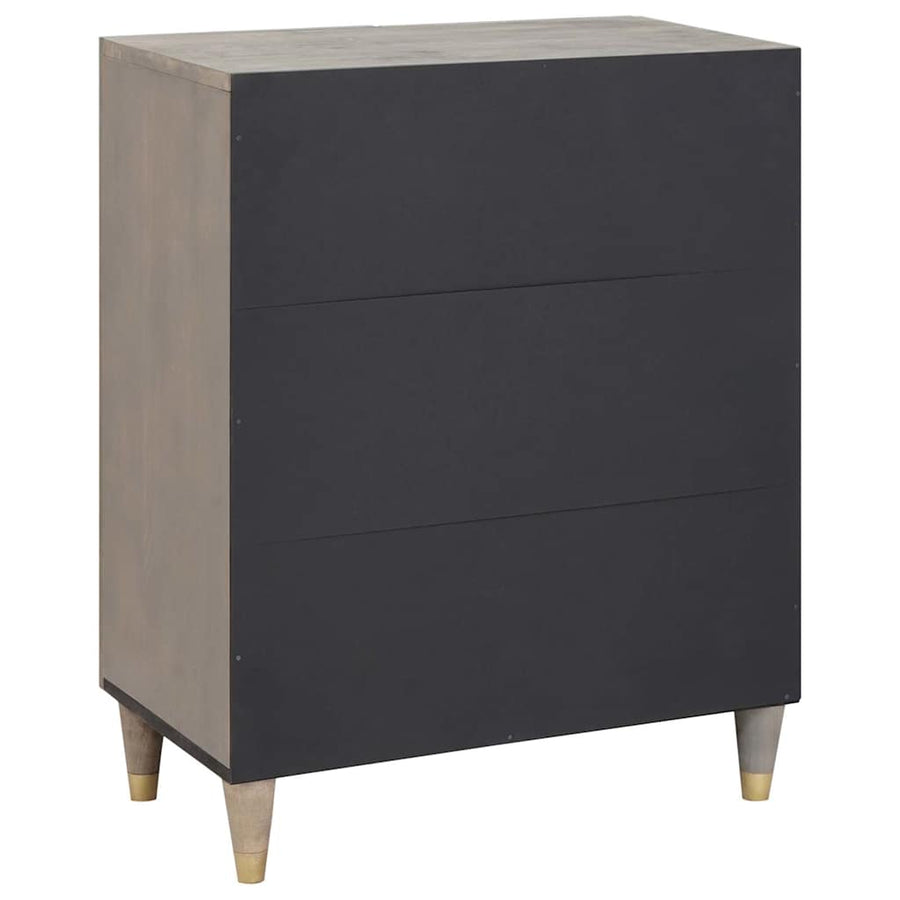 Dressoir Grijs en Goud 60 x 33 x 75 cm Massief Mango Hout