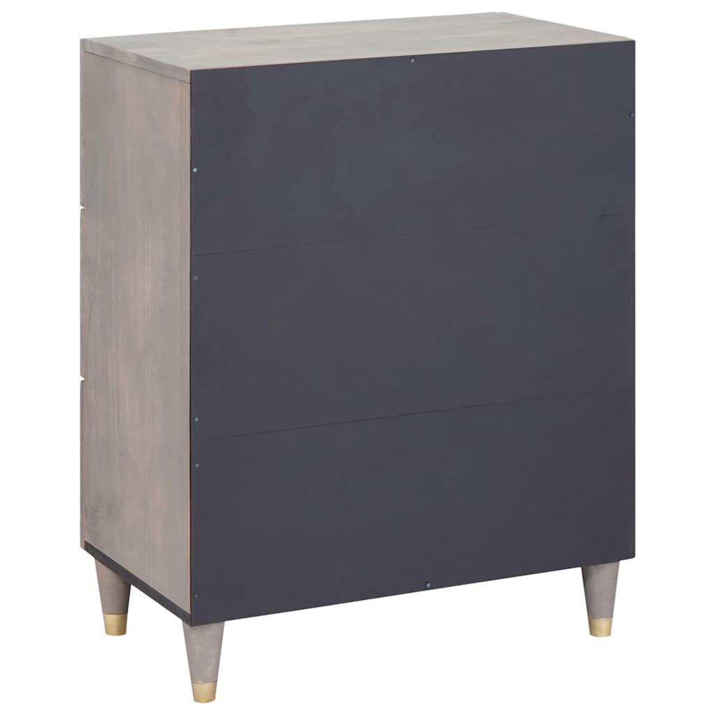 Dressoir Grijs en Goud 60 x 33 x 75 cm Massief Mango Hout