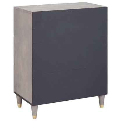 Dressoir Grijs en Goud 60 x 33 x 75 cm Massief Mango Hout