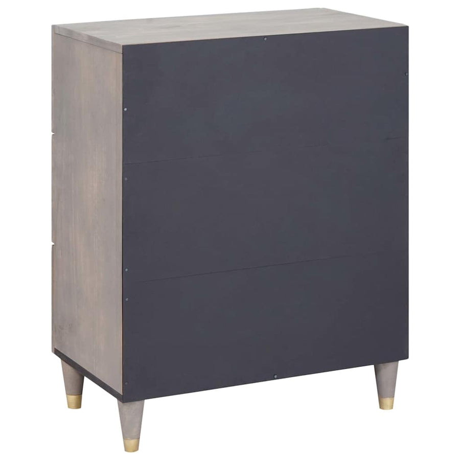Dressoir Grijs en Goud 60 x 33 x 75 cm Massief Mango Hout