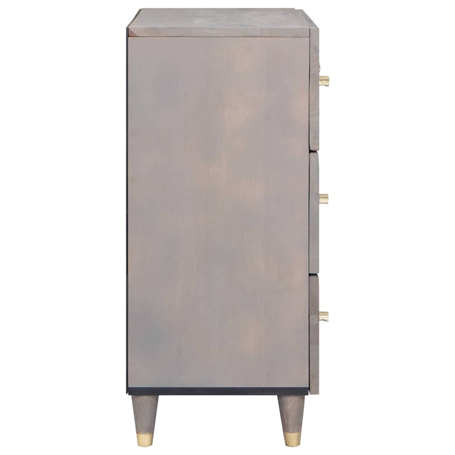 Dressoir Grijs en Goud 60 x 33 x 75 cm Massief Mango Hout