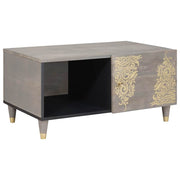 Salontafel 80x50x40 cm massief mangohout grijs