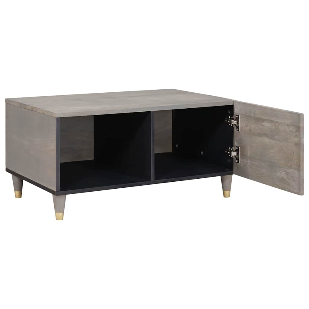 Salontafel Grijs 80 x 50 x 40 cm massief mangohout