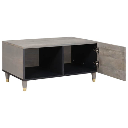 Salontafel Grijs 80 x 50 x 40 cm massief mangohout