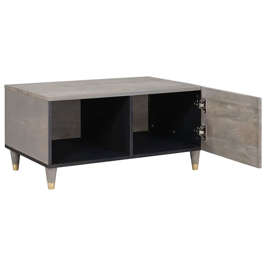 Salontafel Grijs 80 x 50 x 40 cm massief mangohout