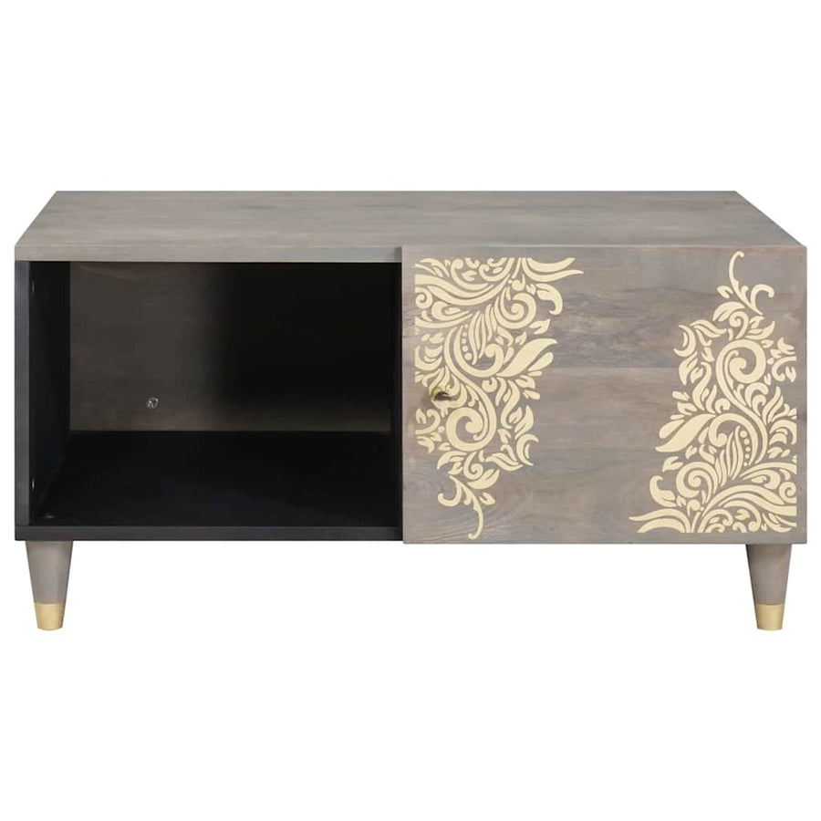 Salontafel Grijs 80 x 50 x 40 cm massief mangohout