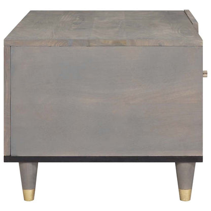 Salontafel Grijs 80 x 50 x 40 cm massief mangohout