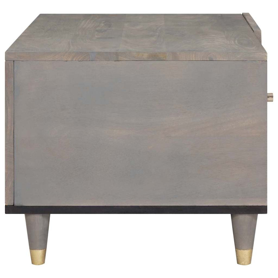 Salontafel Grijs 80 x 50 x 40 cm massief mangohout