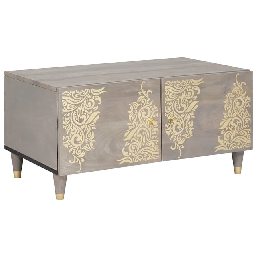 Salontafel Grijs 80 x 50 x 40 cm Massief Mango Hout