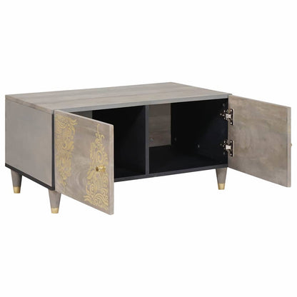 Salontafel Grijs 80 x 50 x 40 cm Massief Mango Hout