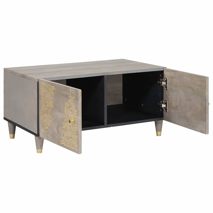 Salontafel Grijs 80 x 50 x 40 cm Massief Mango Hout
