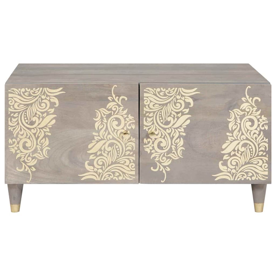 Salontafel Grijs 80 x 50 x 40 cm Massief Mango Hout