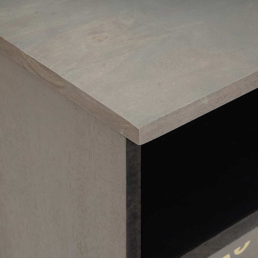Nachtkastje met lade Grijs 40 x 33 x 46 cm Massief Mango Hout