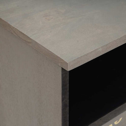 Nachtkastje 2 pcs Grijs 40 x 33 x 46 cm Massief Mango Hout