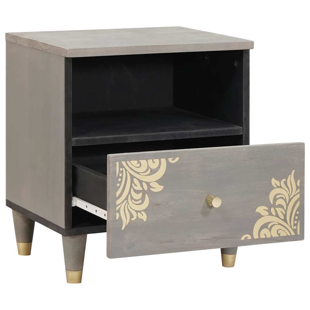 Nachtkastje 2 pcs Grijs 40 x 33 x 46 cm Massief Mango Hout