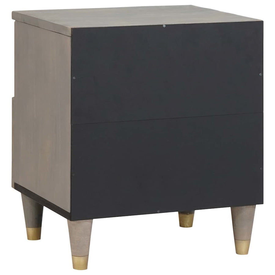 Nachtkastje 2 pcs Grijs 40 x 33 x 46 cm Massief Mango Hout