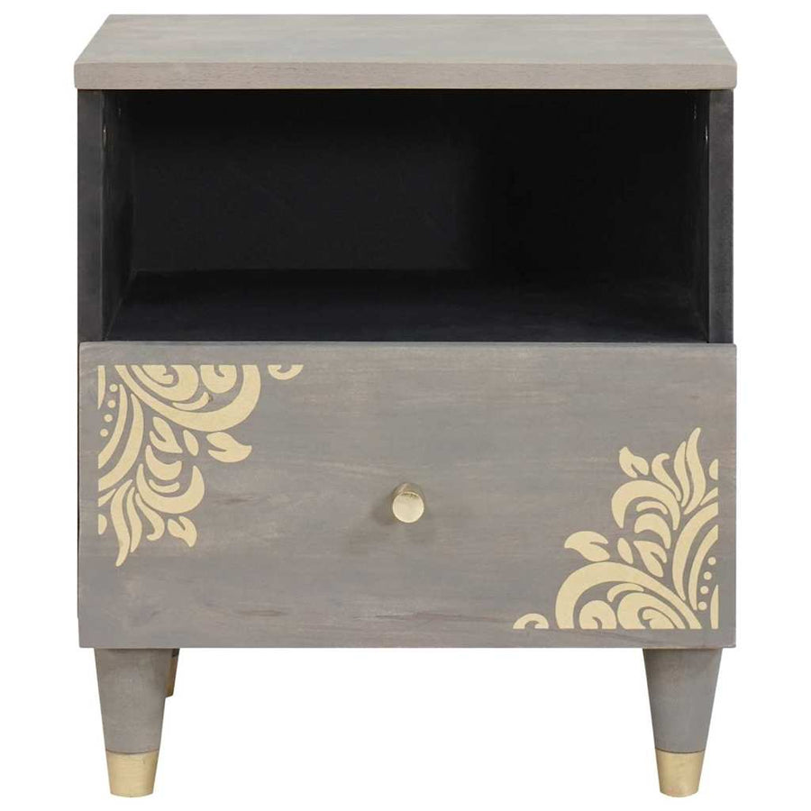 Nachtkastje 2 pcs Grijs 40 x 33 x 46 cm Massief Mango Hout