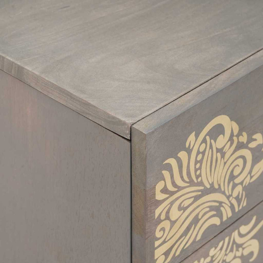 Nachtkastje met lade Grijs 50 x 33 x 60 cm massief mangohout