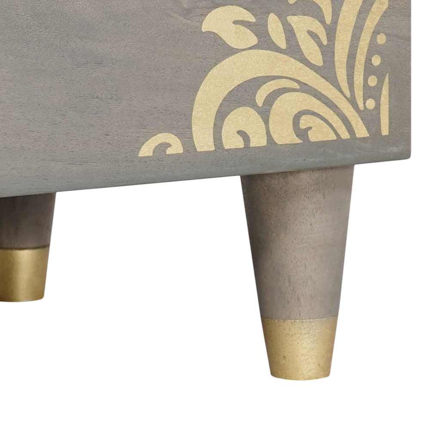 Nachtkastje met lade Grijs 50 x 33 x 62 cm Massief Mango Hout