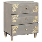 Nightstand with Drawer Gray 50 x 33 x 62 cm Solid Mango Wood