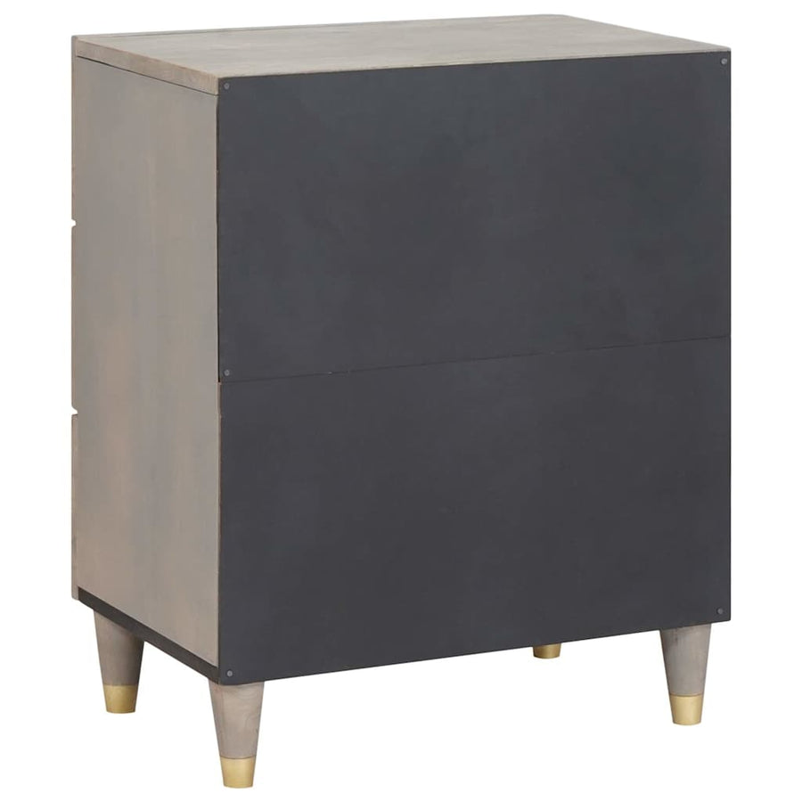 Nachtkastje met lade Grijs 50 x 33 x 62 cm Massief Mango Hout