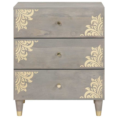 Nachtkastje met lade Grijs 50 x 33 x 62 cm Massief Mango Hout
