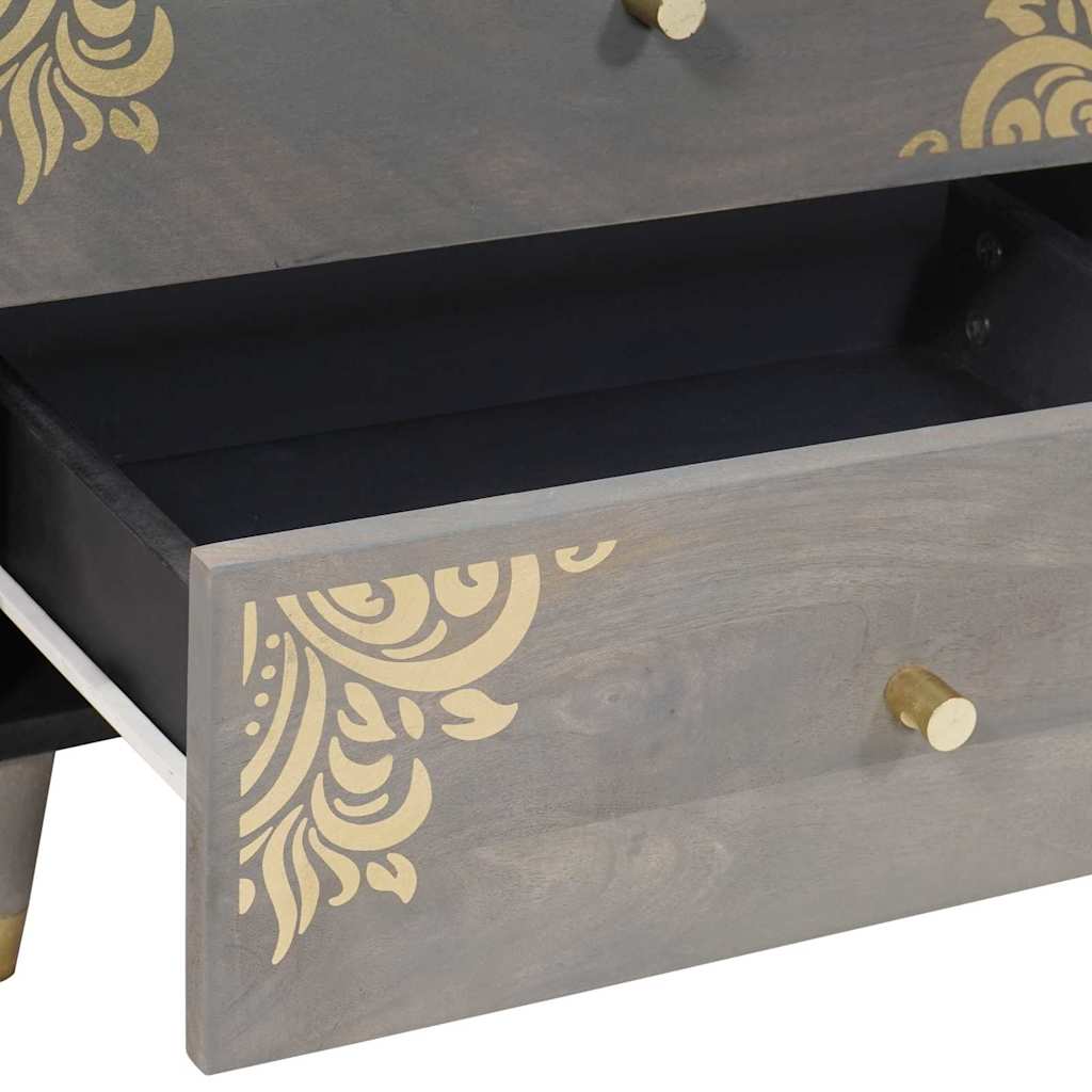 Nachtkastje met lade Grijs 50 x 33 x 62 cm Massief Mango Hout