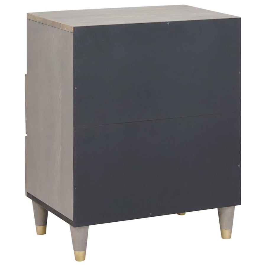 Nachtkastje met lade Grijs 50 x 33 x 62 cm Massief Mango Hout