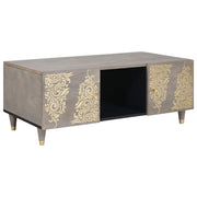 Salontafel 100x54x40 cm massief mangohout grijs