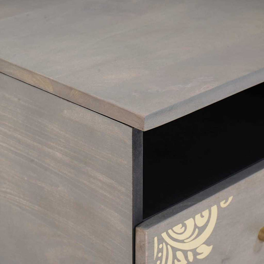 Salontafel met lade Grijs 80 x 54 x 40 cm Massief Mango Hout