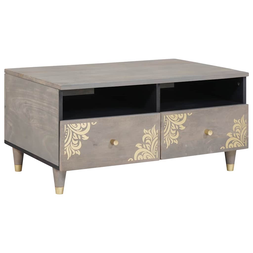 Salontafel met lade Grijs 80 x 54 x 40 cm Massief Mango Hout