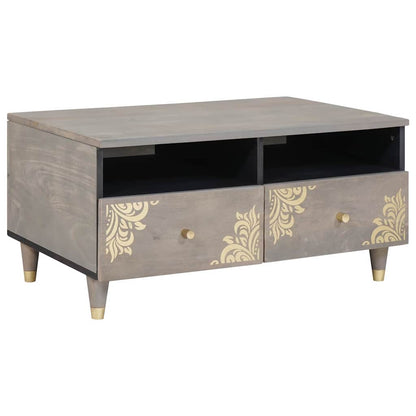 Salontafel met lade Grijs 80 x 54 x 40 cm Massief Mango Hout