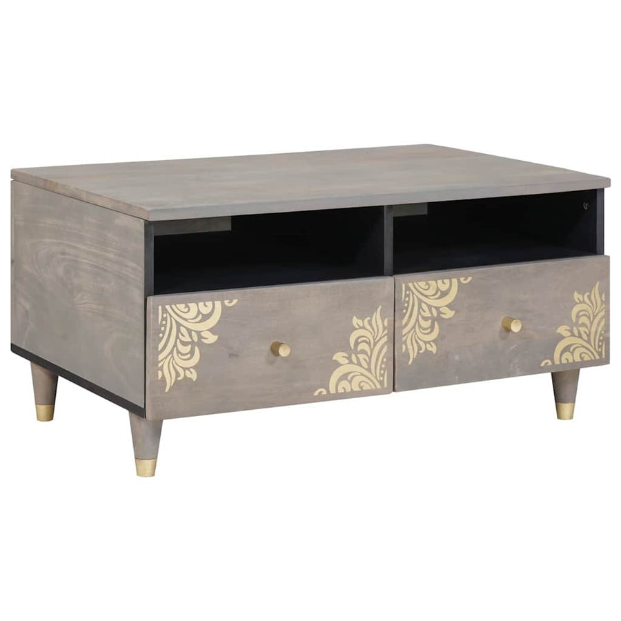 Salontafel met lade Grijs 80 x 54 x 40 cm Massief Mango Hout