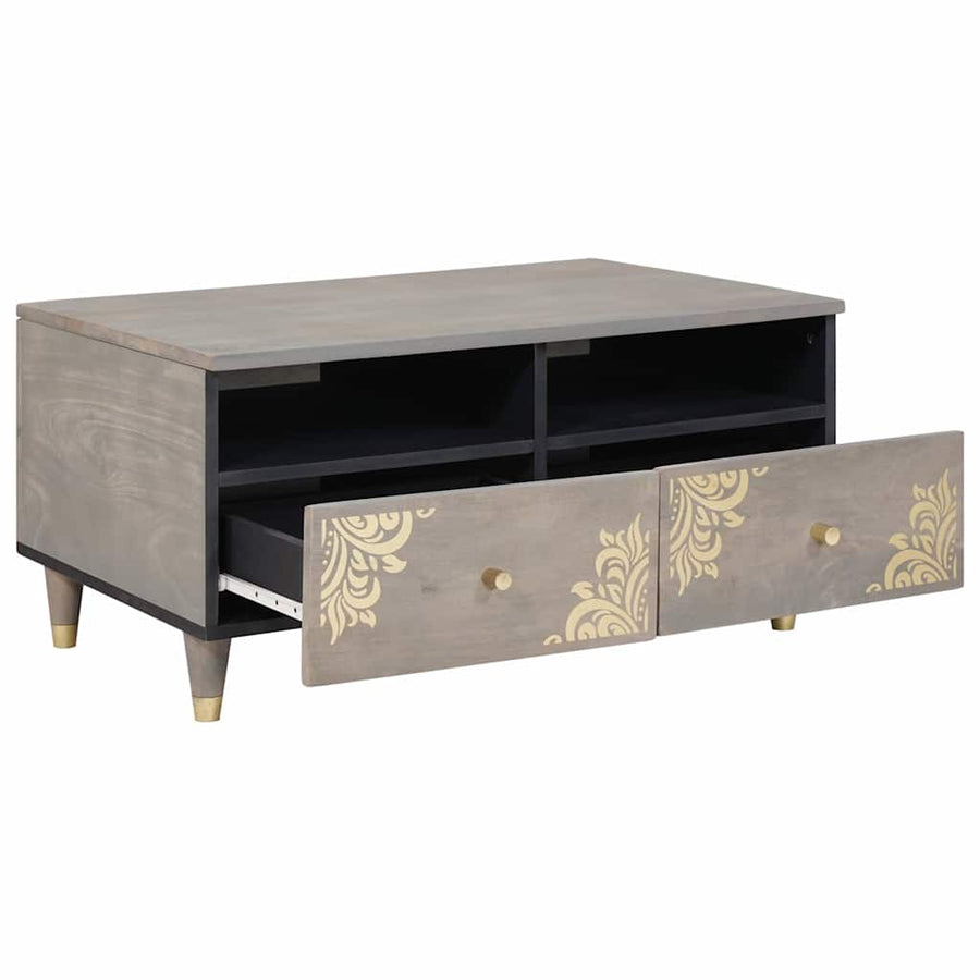 Salontafel met lade Grijs 80 x 54 x 40 cm Massief Mango Hout