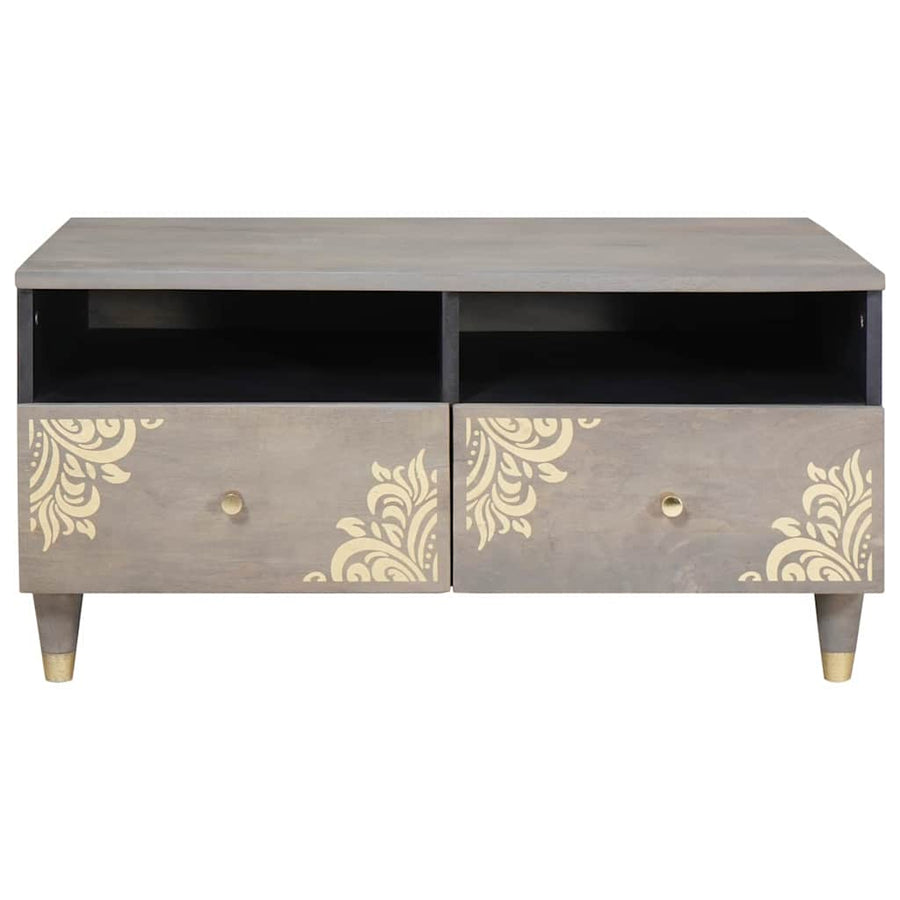 Salontafel met lade Grijs 80 x 54 x 40 cm Massief Mango Hout